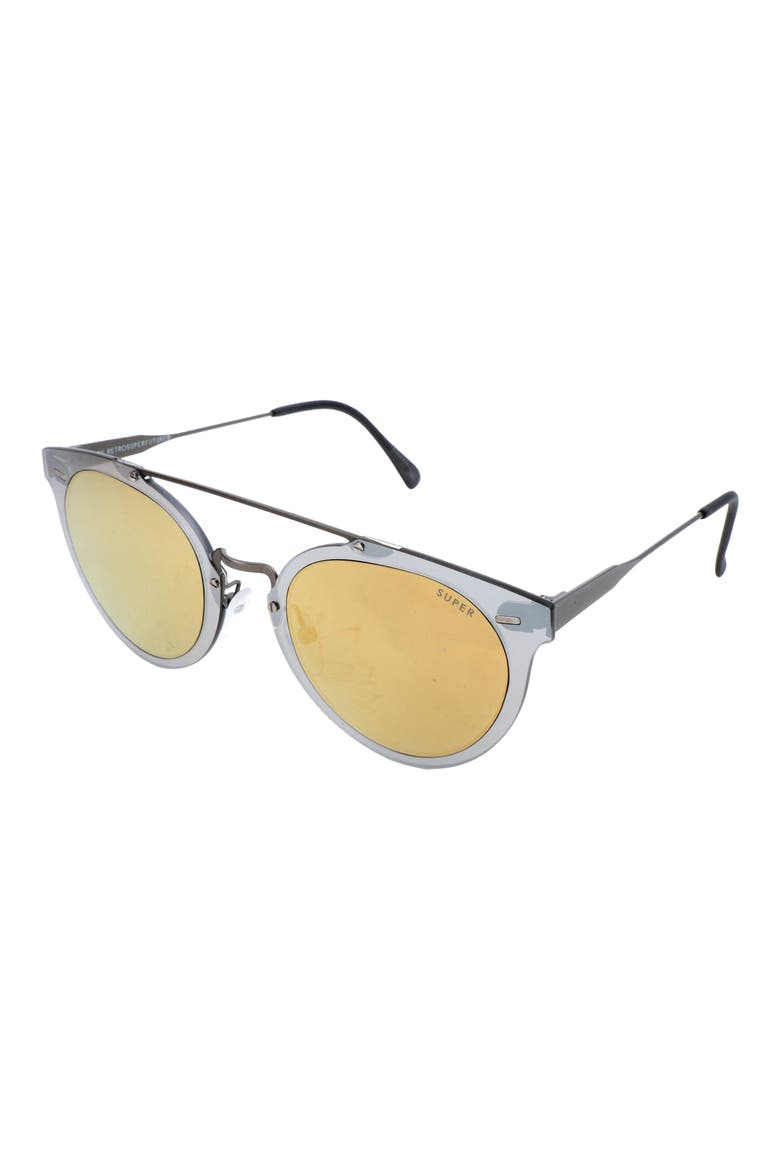 53mm Round Sunglasses, Alternate, color, SILVER