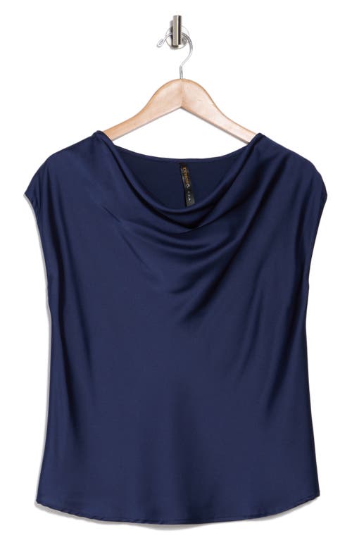 Shop Renee C Cowl Neck Cap Sleeve Satin Top