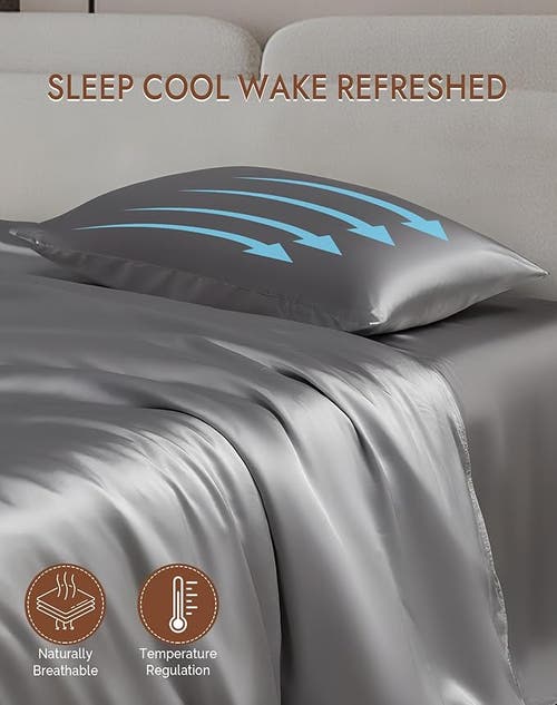 Silksilky 22momme 100% Mulberry Silk Envelope Pillowcase In Gray