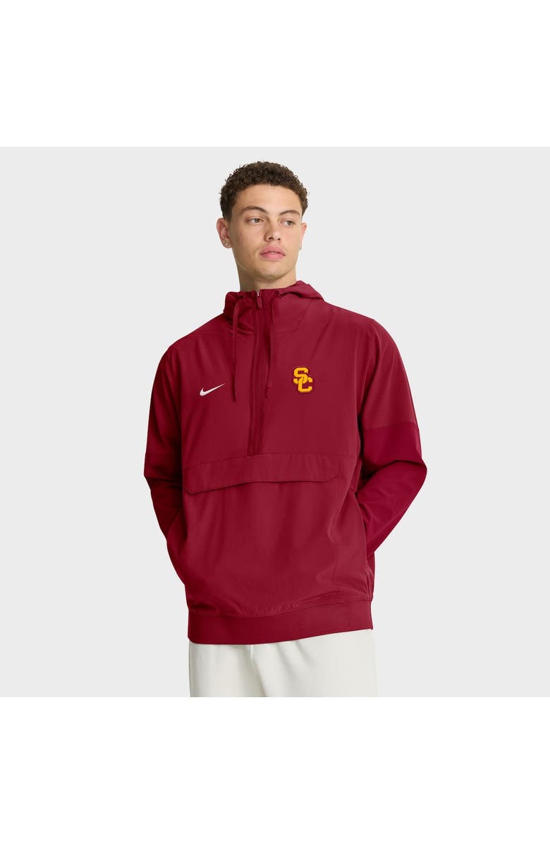 Nike Men's Nike Cardinal USC Trojans Anorak Half-Zip Hoodie Jacket, Main, color, Cardinal