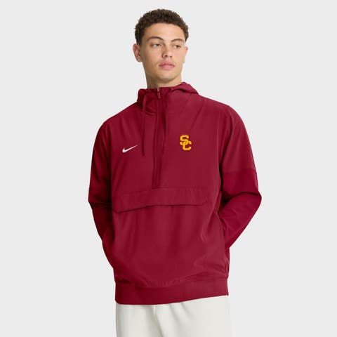 Men's Nike Cardinal USC Trojans Anorak Half-Zip Hoodie Jacket
