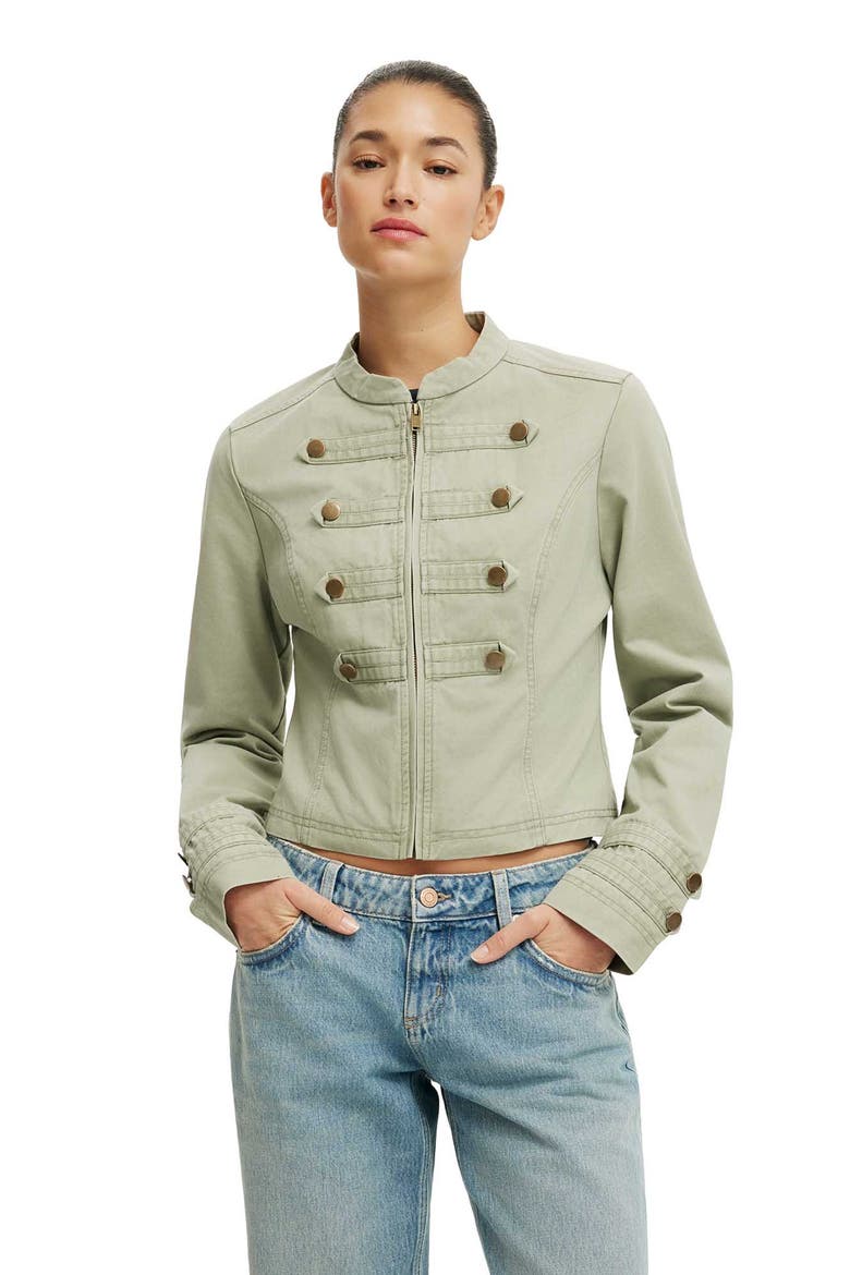 Women's Cora Military Jacket, Main, color, Washed Pale Eucalyptus