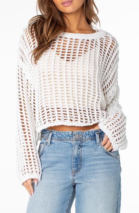 Lost At Sea Open Stitch Crop Sweater