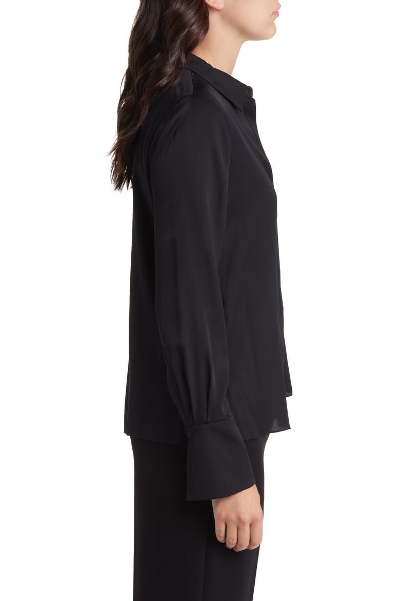 Larissa Stretch Silk Blouse, Alternate, color, BLACK