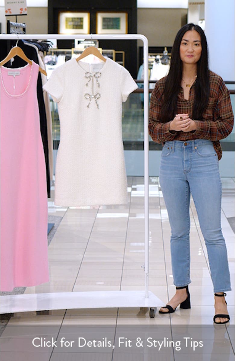 Rhinestone Bow Tweed Minidress, sales video thumbnail