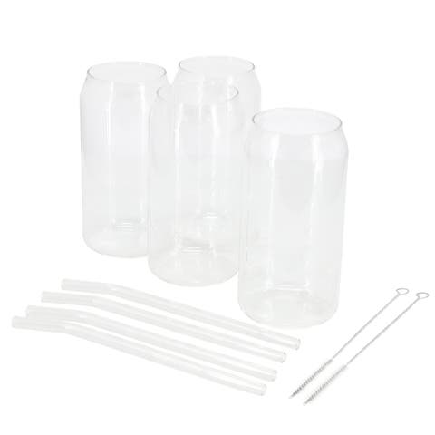 Zadie 10 Piece Glass Tumbler and Straw Set in Clear