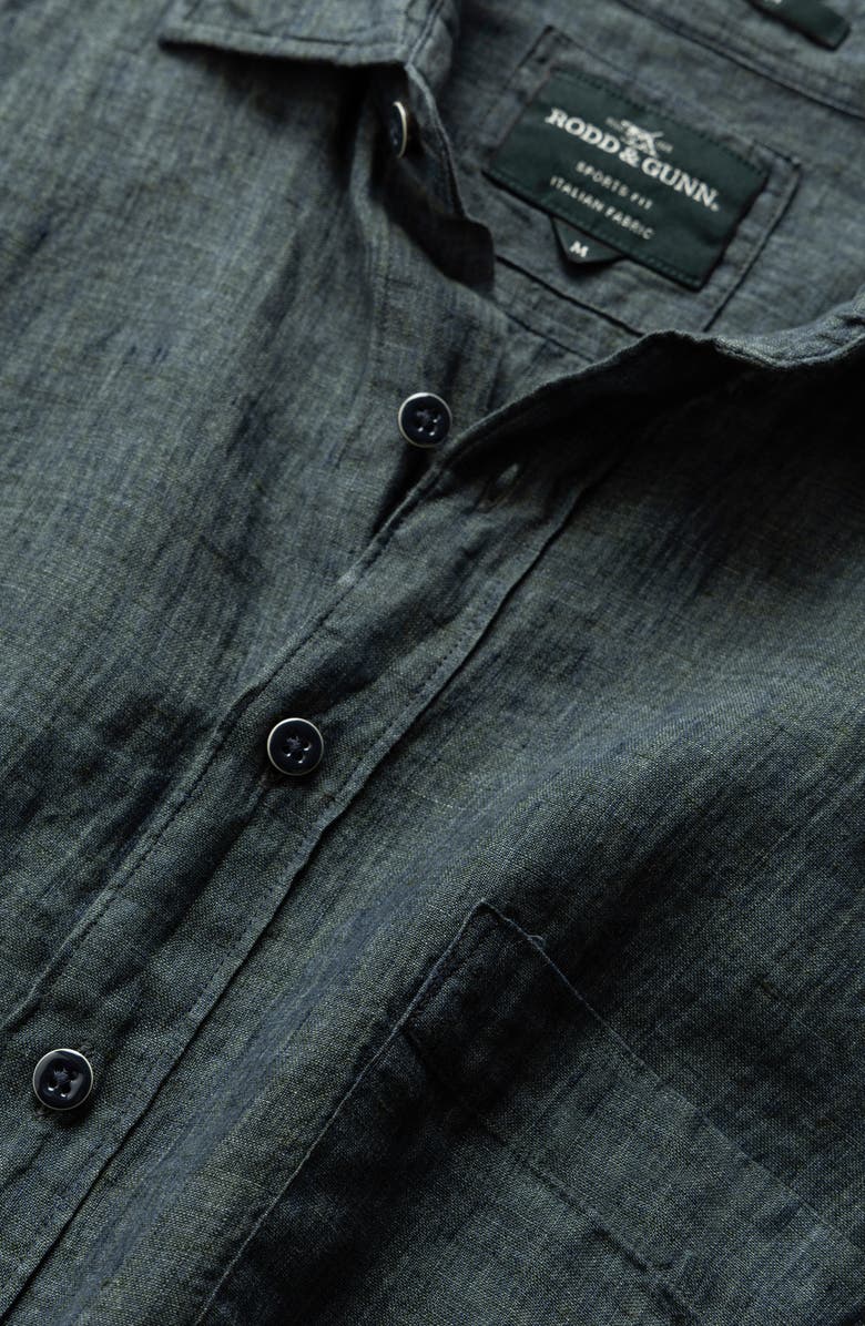 Rodd & Gunn Palm Beach Sports Fit Short Sleeve Linen Button-Up Shirt, Alternate, color, Ash