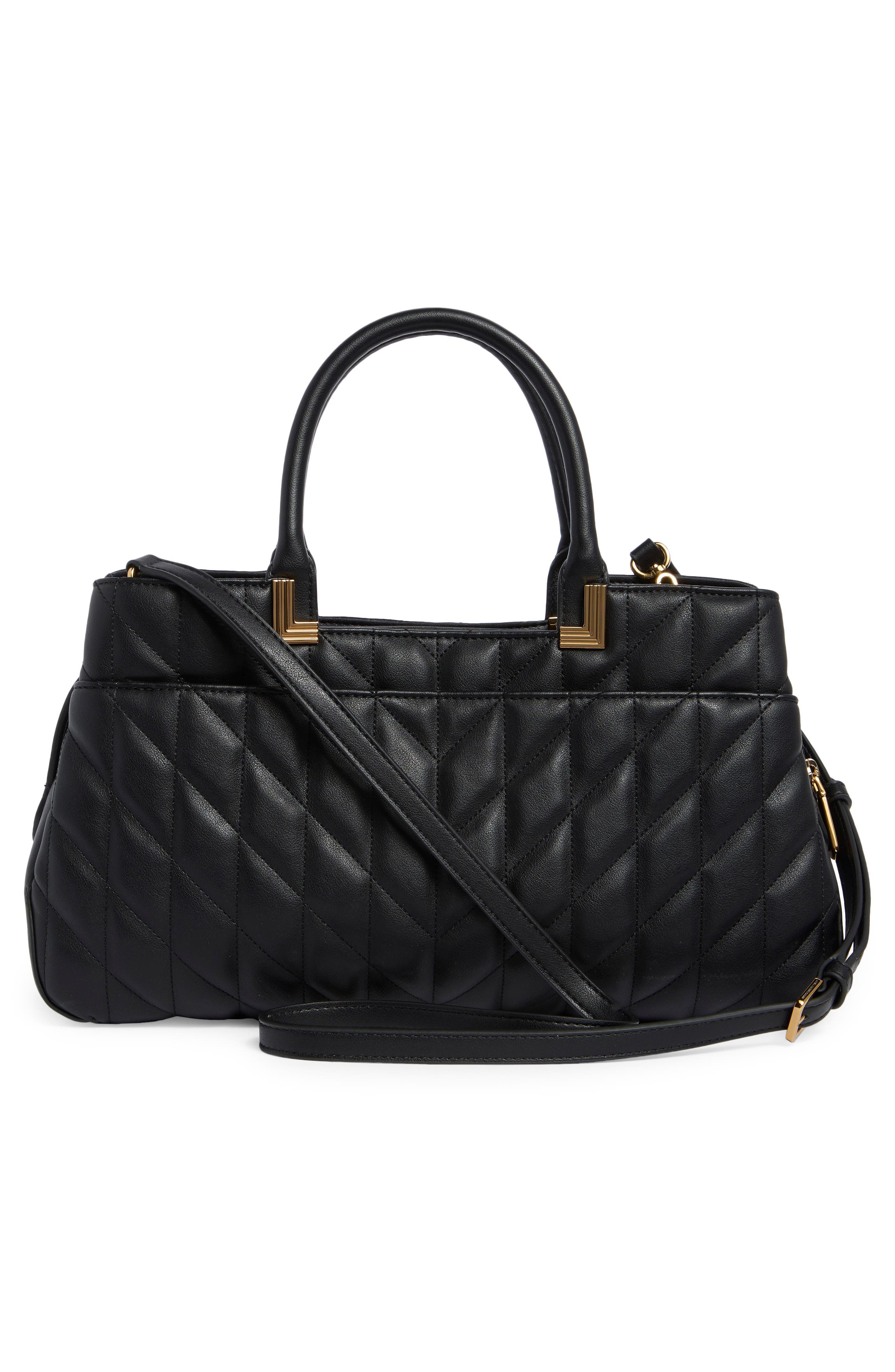 KARL LAGERFELD PARIS Meribel Satchel Bag, Alternate, color, Black/ Gold