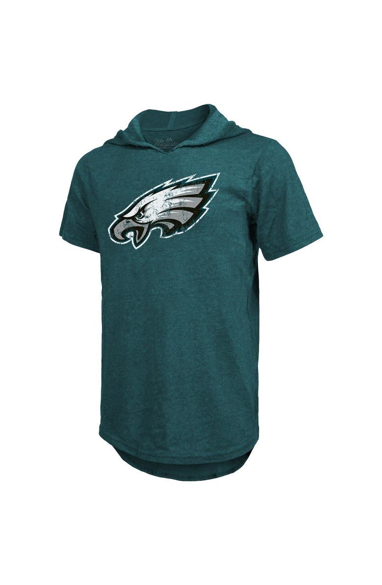 Majestic Threads Men's Majestic Threads Jalen Hurts Midnight Green Philadelphia Eagles Player Name & Number Tri-Blend Slim Fit Hoodie T-Shirt, Alternate, color, 