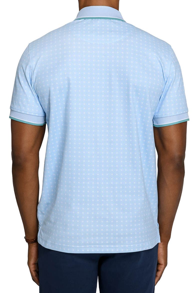 Slim Fit Square Dot Short Sleeve Polo, Alternate, color, LT BLUE