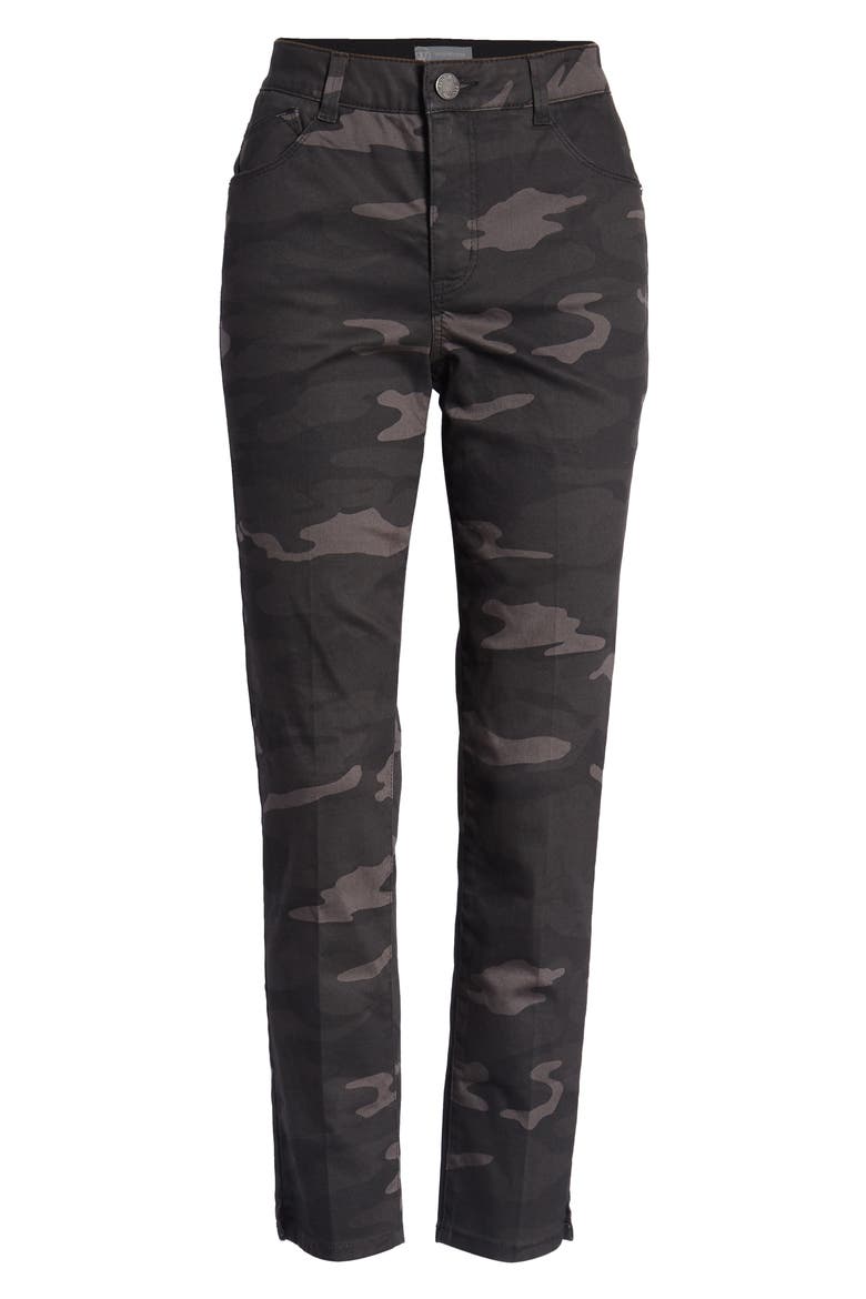 'Ab'Solution Camo High Waist Ankle Skinny Pants (Nordstrom Exclusive), Alternate, color, BK- BLACK