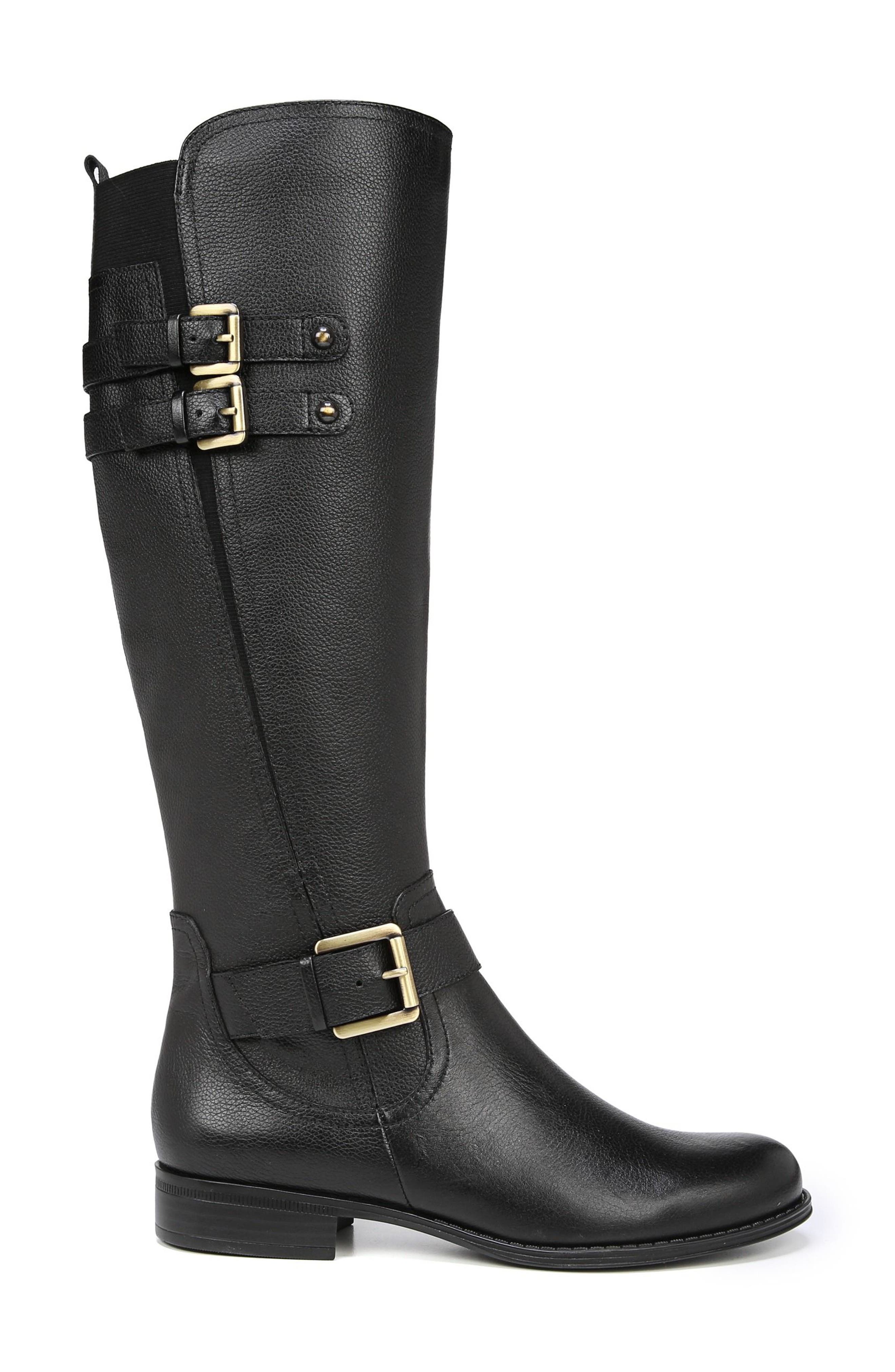 Naturalizer Jessie Knee High Riding Boot, Alternate, color, Black Leather