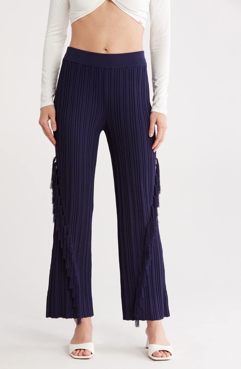 Cult Gaia Maude Knit Pants, Main, color, Evening Blue
