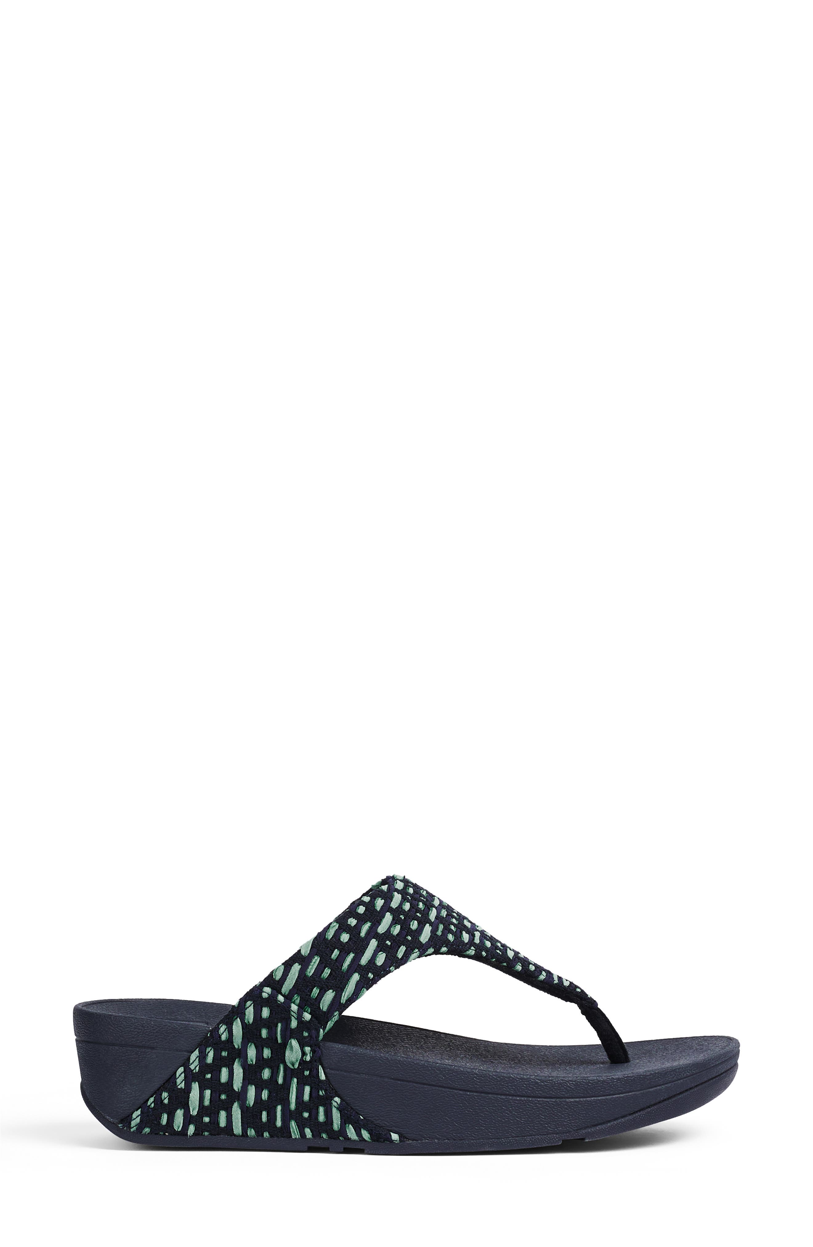 FitFlop Lulu Geo Webbing Flip Flop, Alternate, color, Midnight Navy Mix
