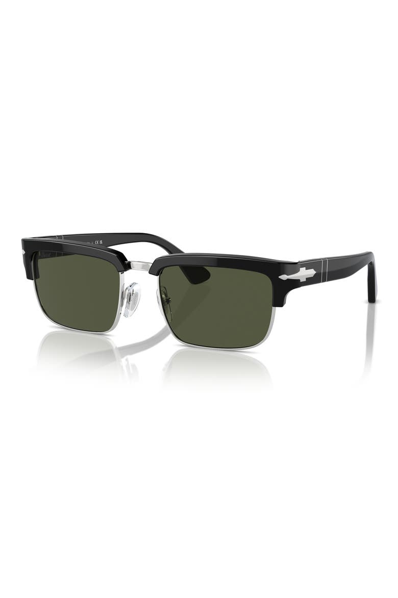 56mm Rectangular Sunglasses, Alternate, color, BLACK GREEN