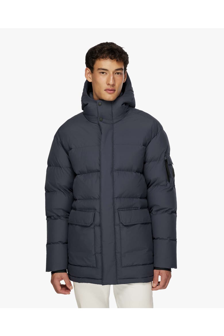 ALEXANDER | Hooded Recycled Down Winter Jacket, Alternate, color, True Navy