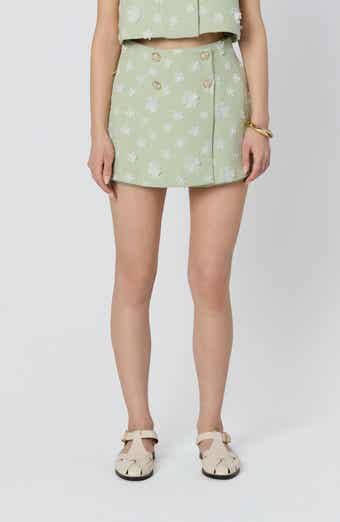 Janell Floral Appliqué Miniskort
