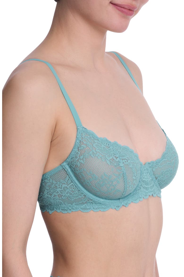 Heavenly Lace Convertible Balconette Bra, Alternate, color, ELECTRIC AQUA