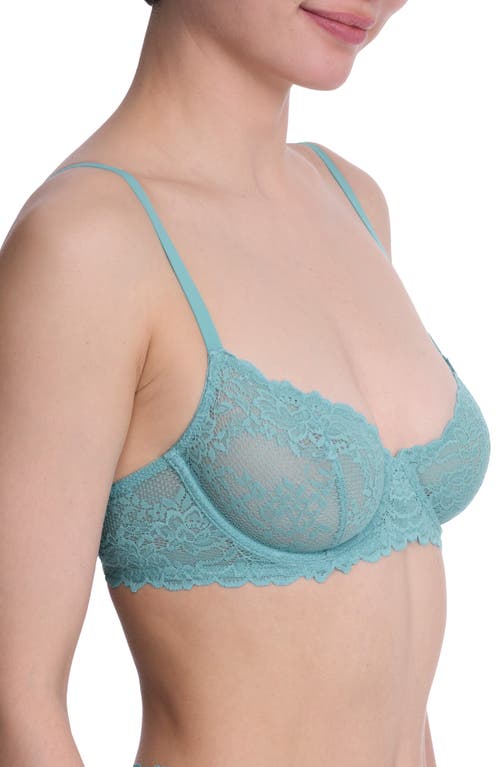 Natori Heavenly Lace Convertible Balconette Bra In Blue