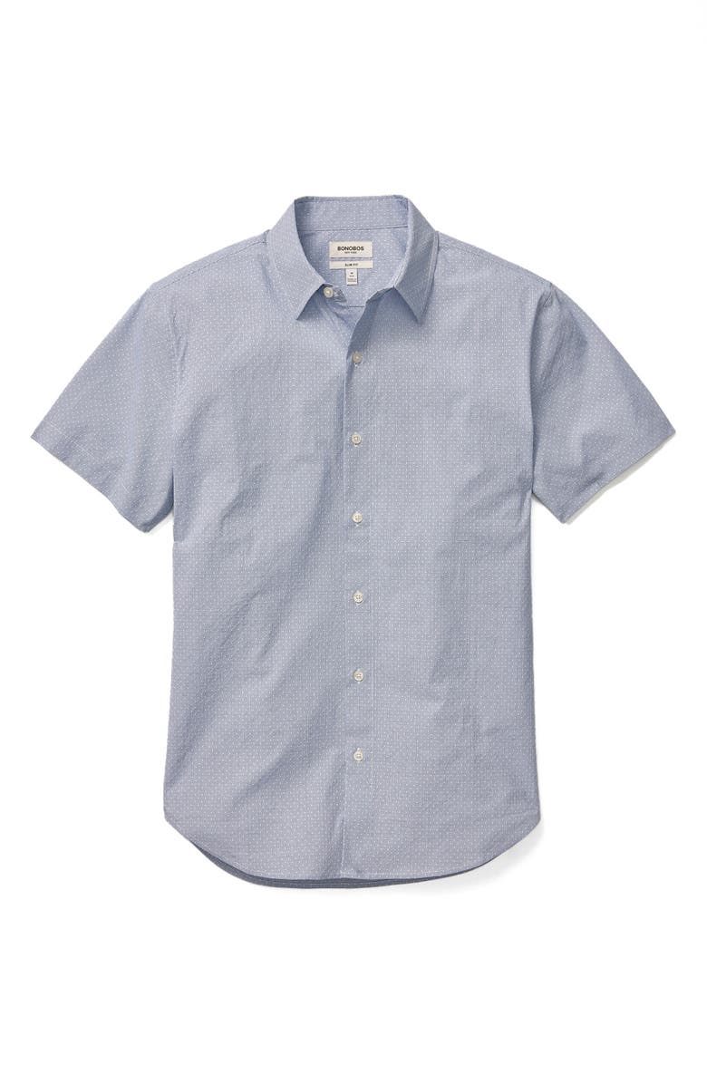 Bonobos Riviera Fil Coupé Dot Stretch Cotton Dobby Button-Up Shirt, Alternate, color, Beal Micro Fil Coup Text C2