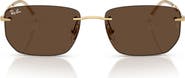 Ray-Ban 56mm Rimless Rectangular Sunglasses