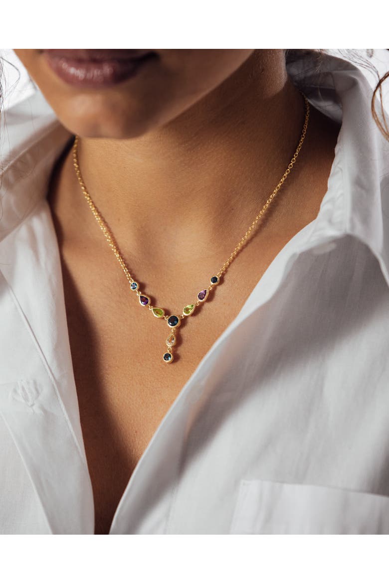 Drop Necklace Multicolor, Alternate, color, Blue-Green-Purple