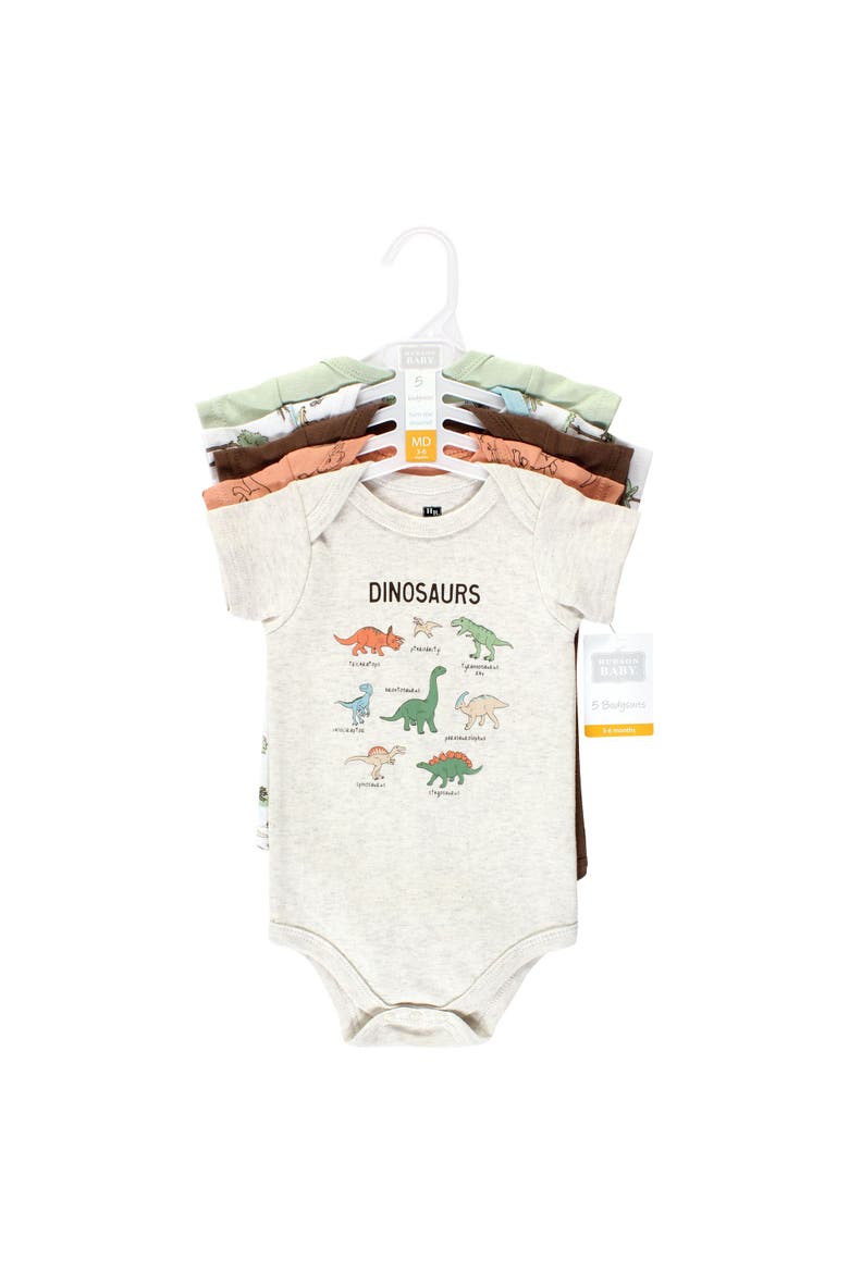 Five-Piece Set of Cotton Infant All-in-One Bodysuits, Alternate, color, Dinosaur Adventures 5-Pack