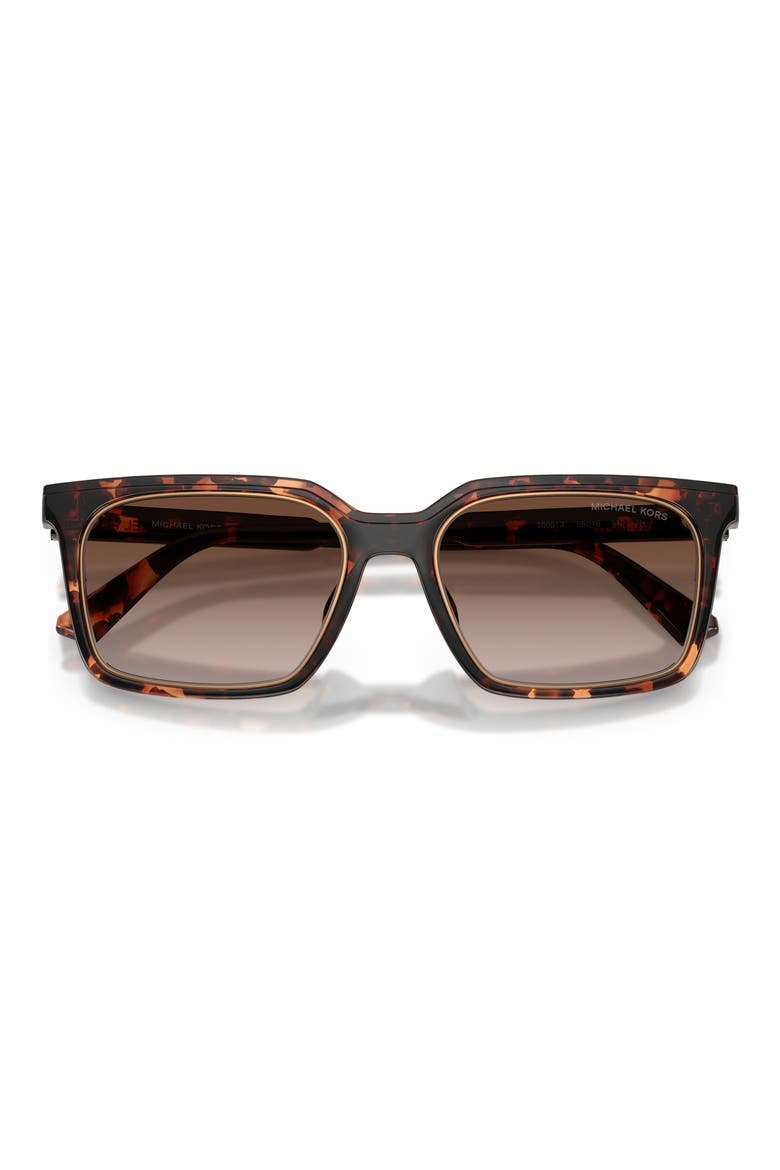 Honolulu 55mm Gradient Square Sunglasses, Alternate, color, DARK TORTOISE / SMOKE GRADIENT