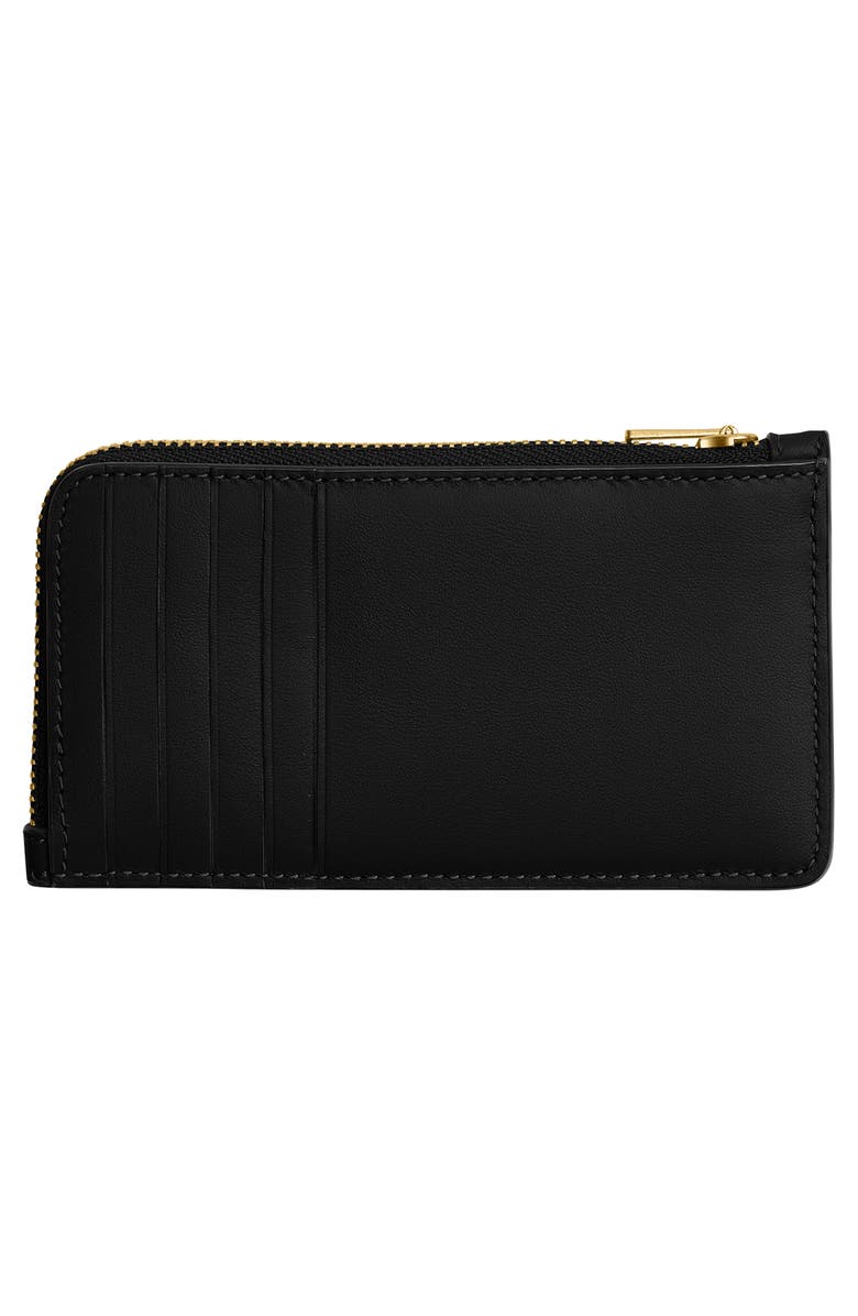 COACH New York Refined Leather Card Case, Alternate, color, B4/Black