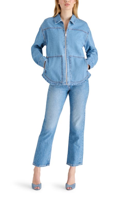 Steve Madden Denim Utility Shirt Jacket In Faded Denim