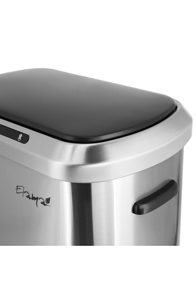 13 Gallon Automatic Sensor Hands Free Trash Can, Alternate, color, Silver