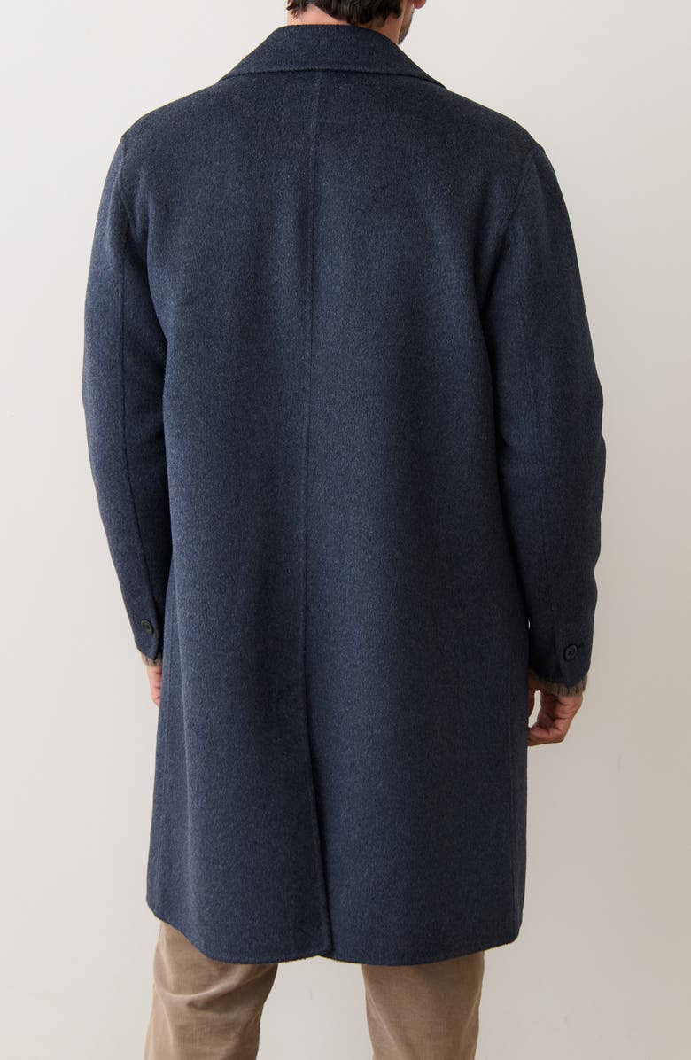 Marine Layer Irving Brushed Melton Longline Topcoat, Alternate, color, Navy Heather