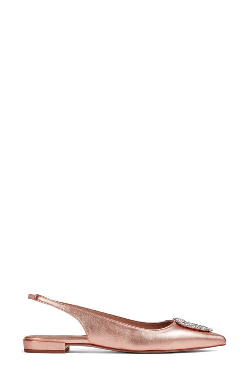 Lk Bennett Womens Gol-copper Luana Crystal-heart Leather Flats In Copper