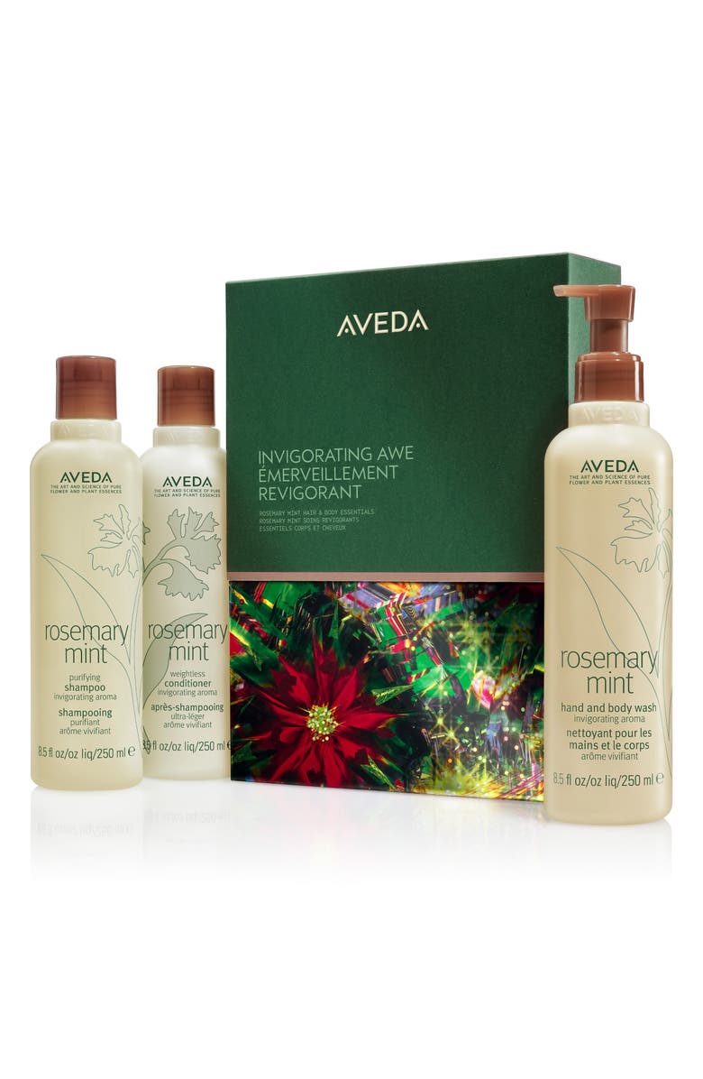Aveda Invigorating Awe: Rosemary Mint Hair & Body Essentials 3-Piece Set $74 Value, Main, color,