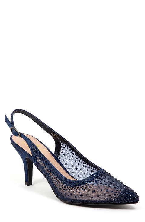 Lola Embellished Pointed Toe Slingback Pump (Women)