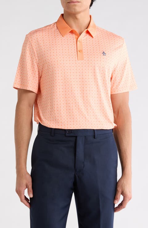 Layered Windowpane Print Knit Polo