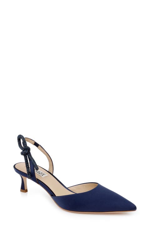 Gentry Slingback Pointed Toe Kitten Heel Pump (Women)