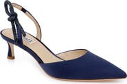Badgley Mischka Bridal Gentry Slingback Pointed Toe Kitten Heel Pump