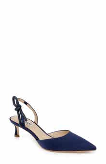 Badgley Mischka Bridal Gentry Slingback Pointed Toe Kitten Heel Pump