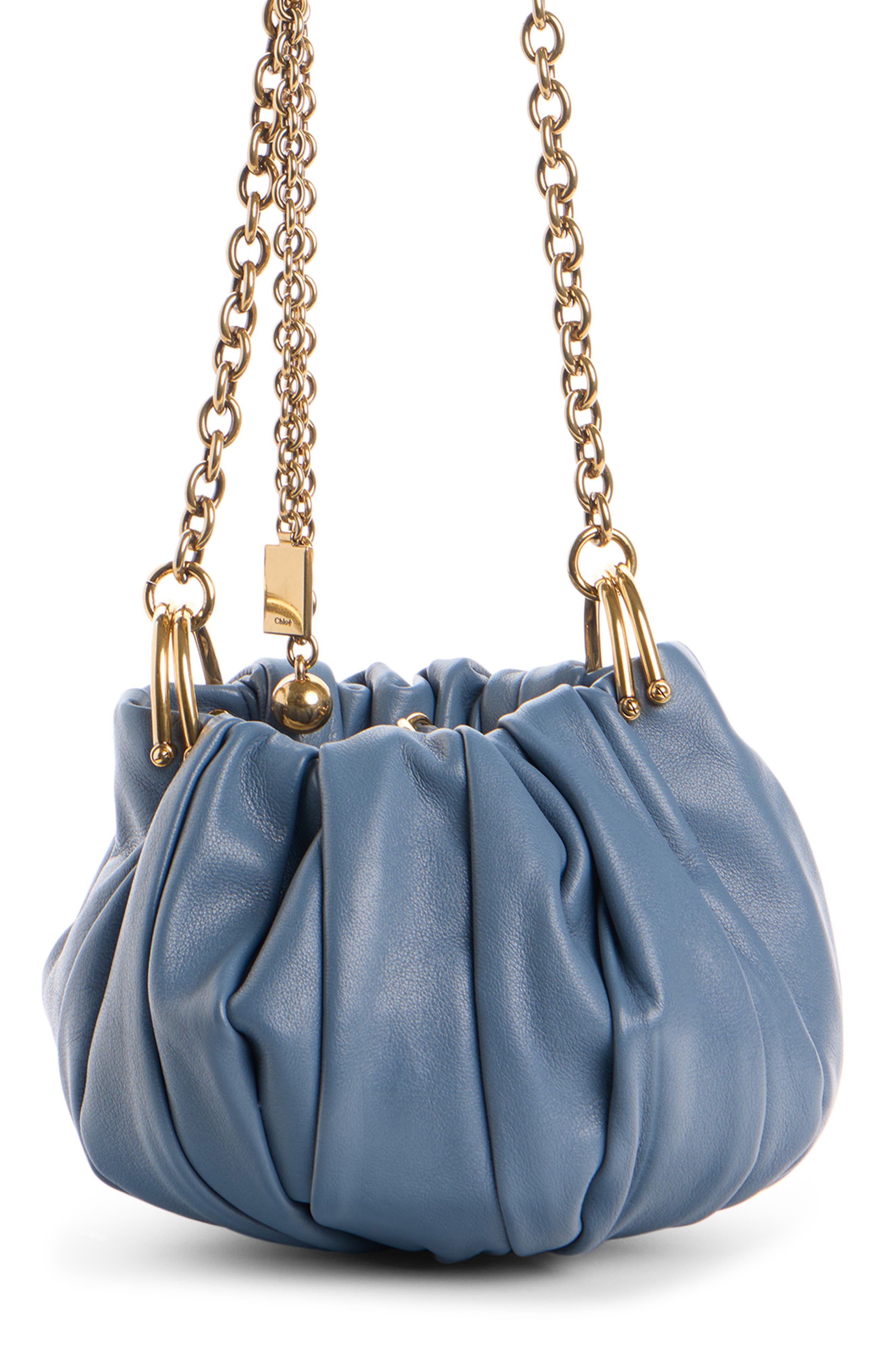 Chloé Pleated Crossbody Bag, Main, color, Ashes Blue
