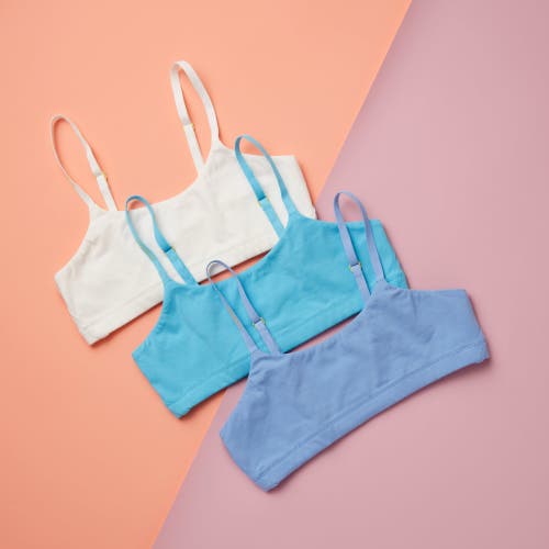 Yellowberry Pipit Pima Cotton Bra 3pk In Sky Blues
