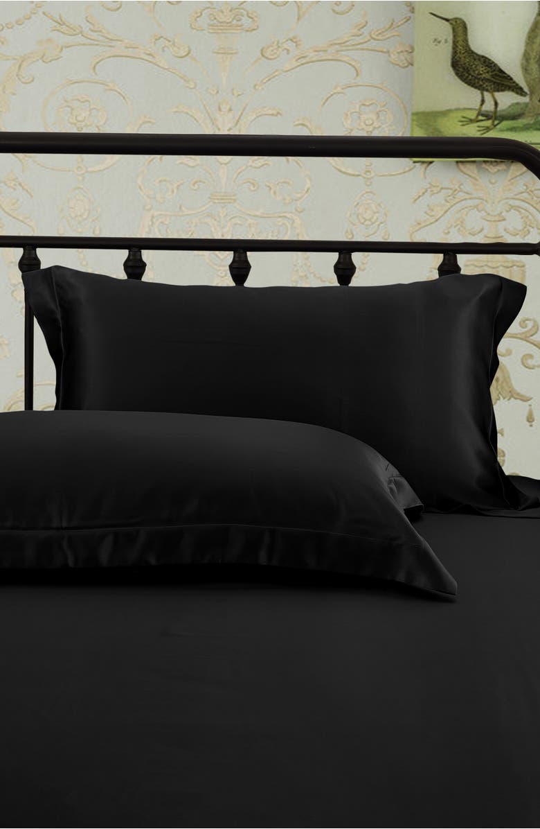 Lilysilk Pure Mulberry Silk Oxford Envelope Luxury Pillowcase, Alternate, color, Black