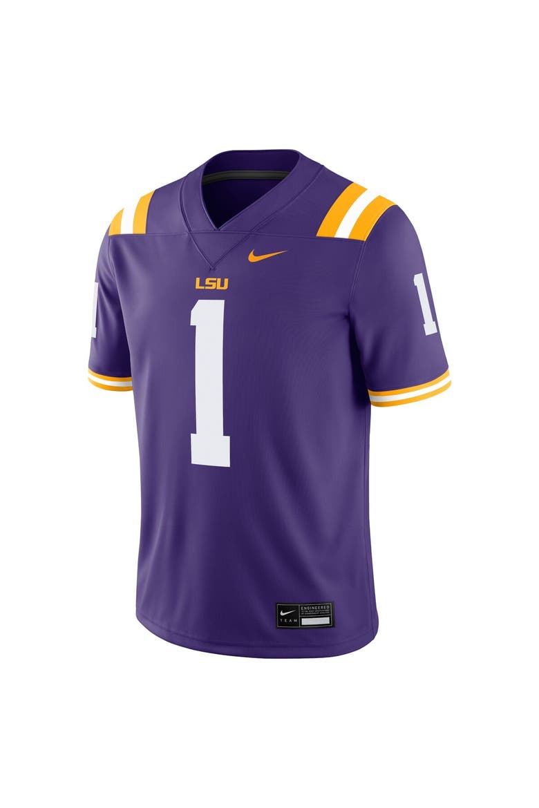 Men's Nike #1 Purple LSU Tigers Game Jersey, Alternate, color, Purple