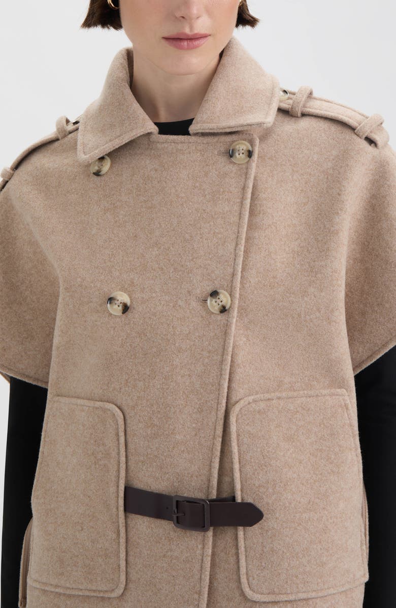 Hunter Knit Tweed Cape, Alternate, color, Beige