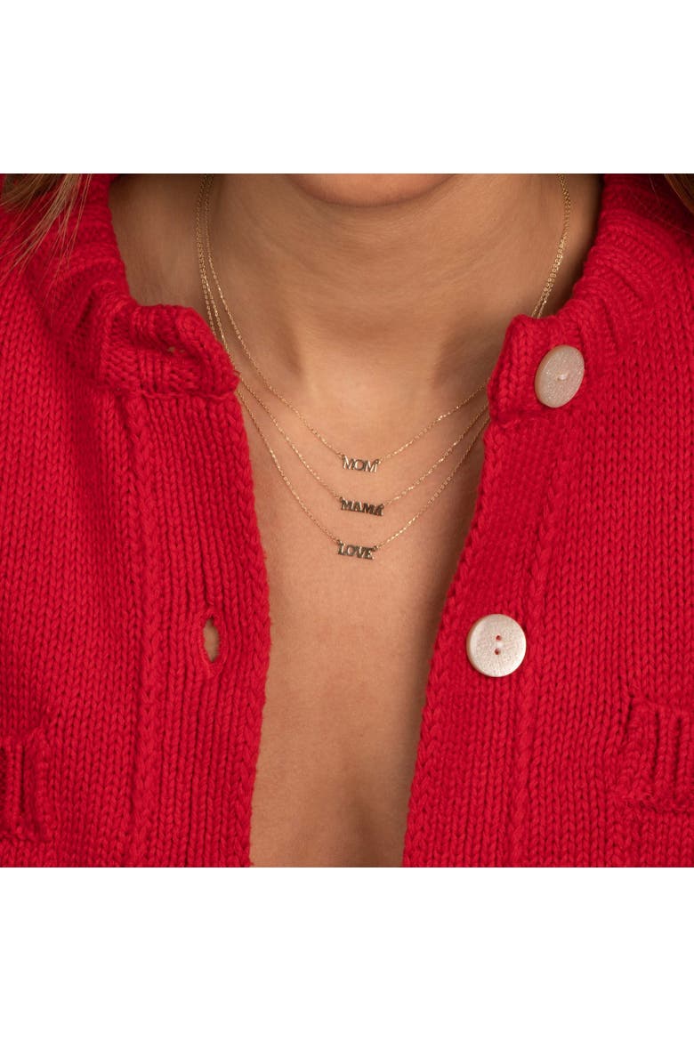 Solid Mom Nameplate Necklace 14K, Alternate, color, 14K Gold