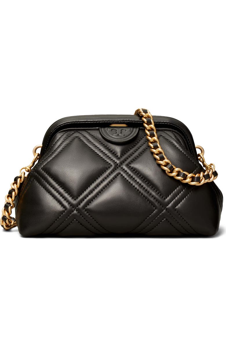 Tory Burch Fleming Small Frame Leather Crossbody Bag, Main, color,