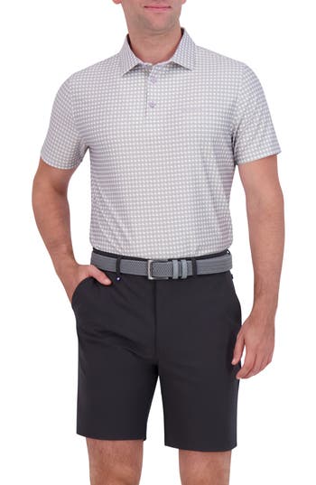 Ben Sherman Optic Geo Tech Jersey Golf Polo In Lavender