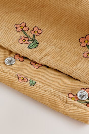 Kids' Pointelle Top & Corduroy Overalls Set