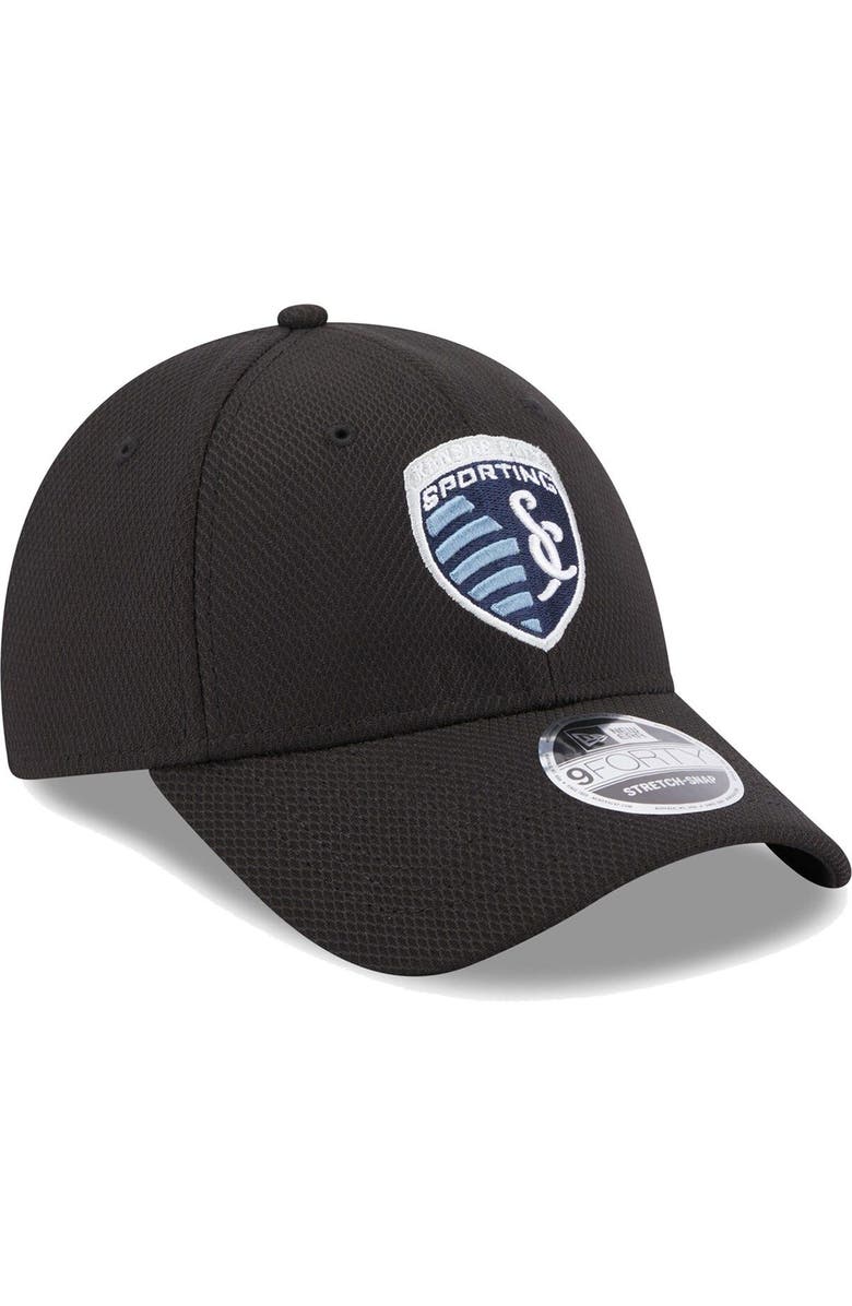 New Era Men's New Era Black Sporting Kansas City Basic 9FORTY Mesh Snapback Hat, Alternate, color, 