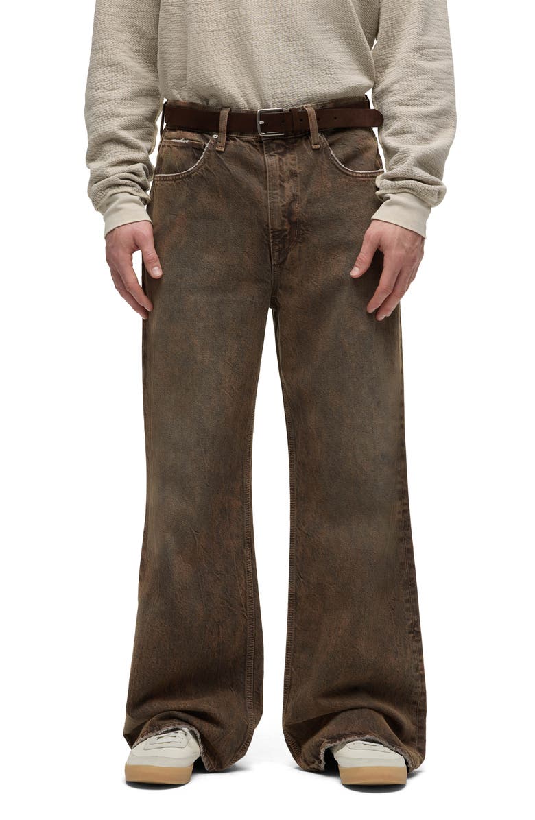 Hudson Jeans Luca Wide Leg Jeans, Main, color, Dark Earth